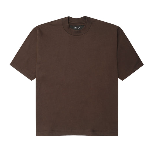 MOCK NECK TEE IN WOOD