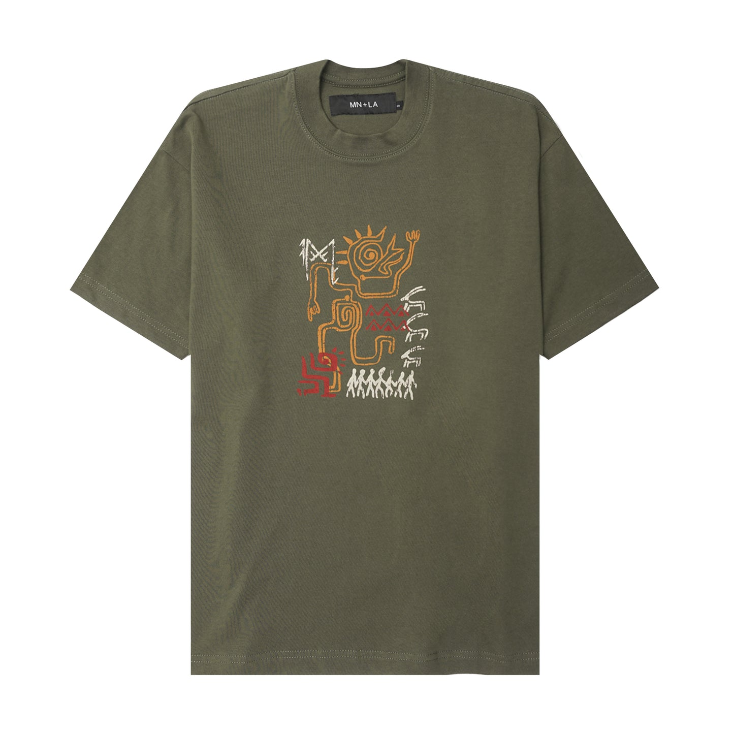 "SPIRIT WALKER" ULTRA HEAVY TEE IN OLIVE