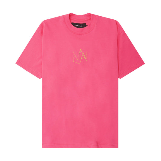 "IN MY ROOM" ULTRA HEAVY TEE IN STATIC PINK