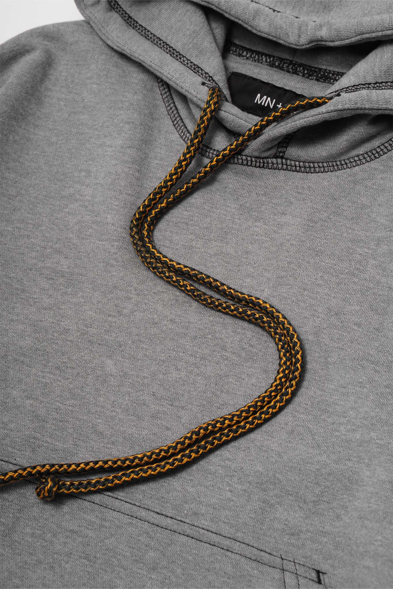 CUTOFF HOODIE IN HEATHER GREY