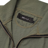 LINEN QUARTER ZIP L/S TEE V2 IN MOSS