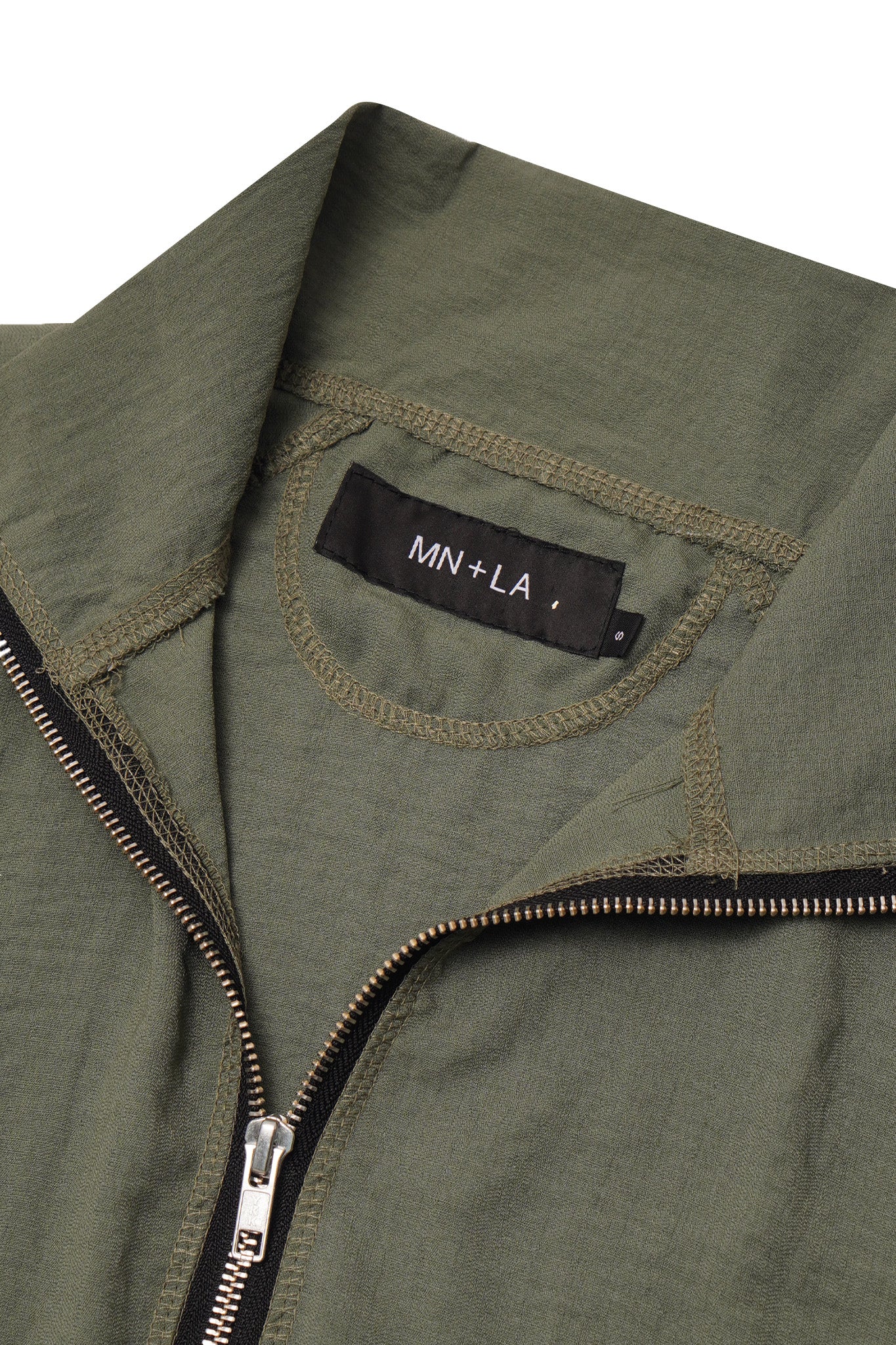 LINEN QUARTER ZIP L/S TEE V2 IN MOSS