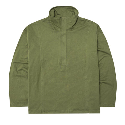 QUARTER ZIP L/S TEE IN FERN