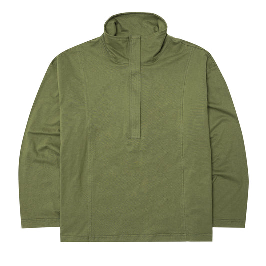QUARTER ZIP L/S TEE IN FERN