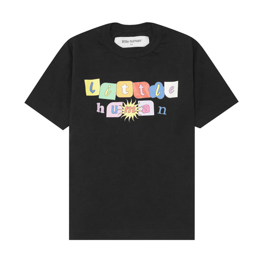 "SUN IS OUT" LITTLE HUMAN™ TEE IN CAVIAR