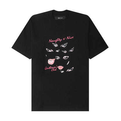 "EYES NEVER LIE" TEE IN CAVIAR