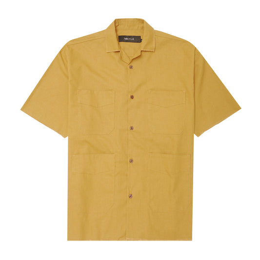 4 POCKET CUBAN SHIRT IN MUSTARD