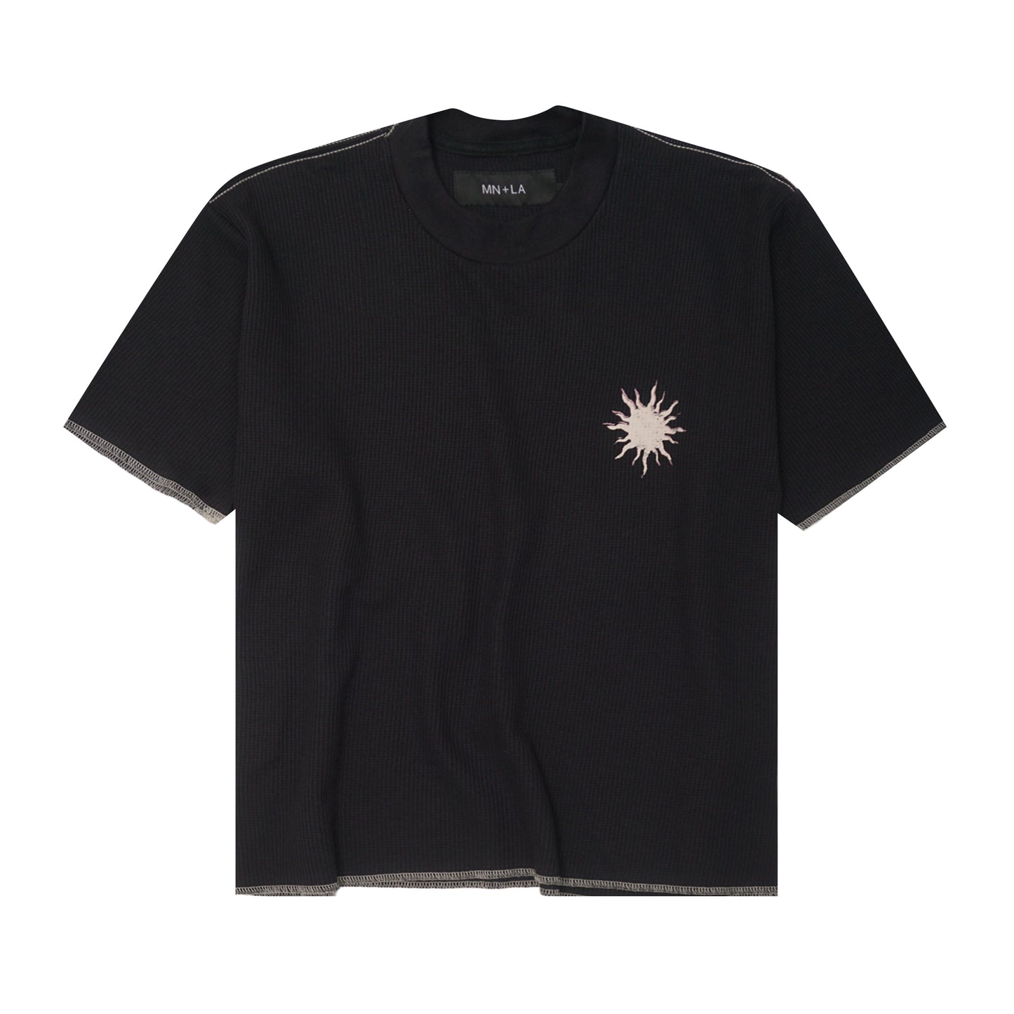 "RADIANCE" WAFFLE TEE IN ANTHRACITE