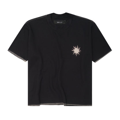 "RADIANCE" WAFFLE TEE IN ANTHRACITE