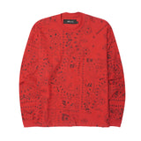 LONGSLEEVE TEE IN CRIMSON PAISLEY