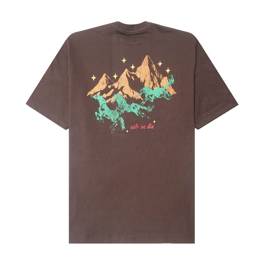 "RIDE OR DIE" TEE IN WOOD