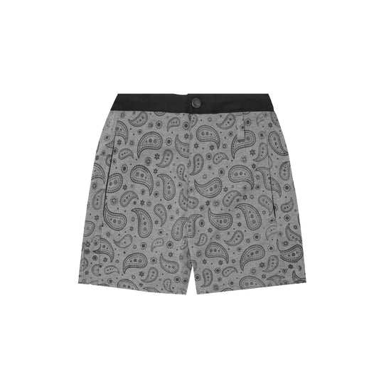STRIDE SHORTS IN HEATHER GREY PAISLEY