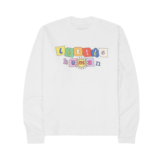 "SUN IS OUT" LITTLE HUMAN™ LONGSLEEVE TEE IN WHITE
