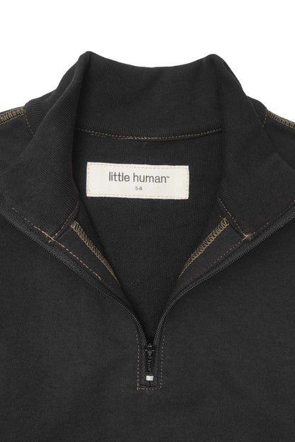 LITTLE HUMAN™ QUARTER ZIP IN ANTHRACITE/OLIVE
