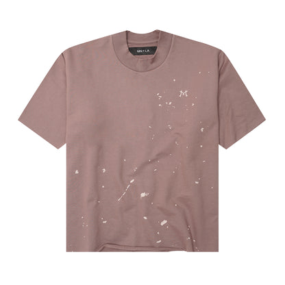 "HITTER" FRENCH TERRY MOCK NECK V2 TEE IN MAUVE