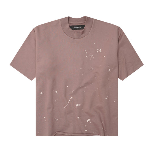 "HITTER" FRENCH TERRY MOCK NECK V2 TEE IN MAUVE