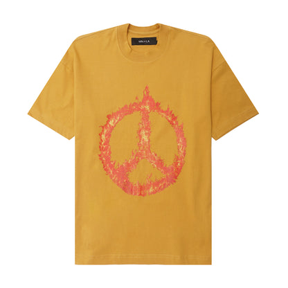 "BURN IN PEACE" TEE IN MUSTARD