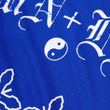 "TAKE NO SHIT, DO NO HARM" TEE IN ELECTRIC BLUE