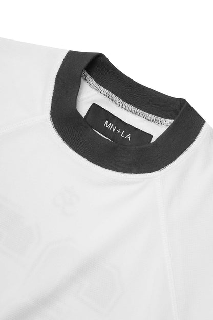 "33" TEE IN WHITE/CHARCOAL GREY