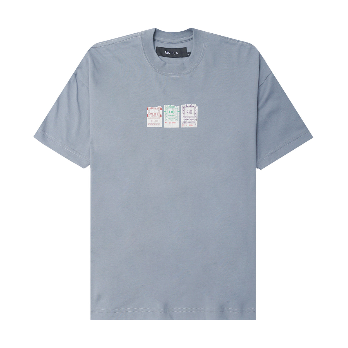 "BUS TIX" TEE IN GLACIER