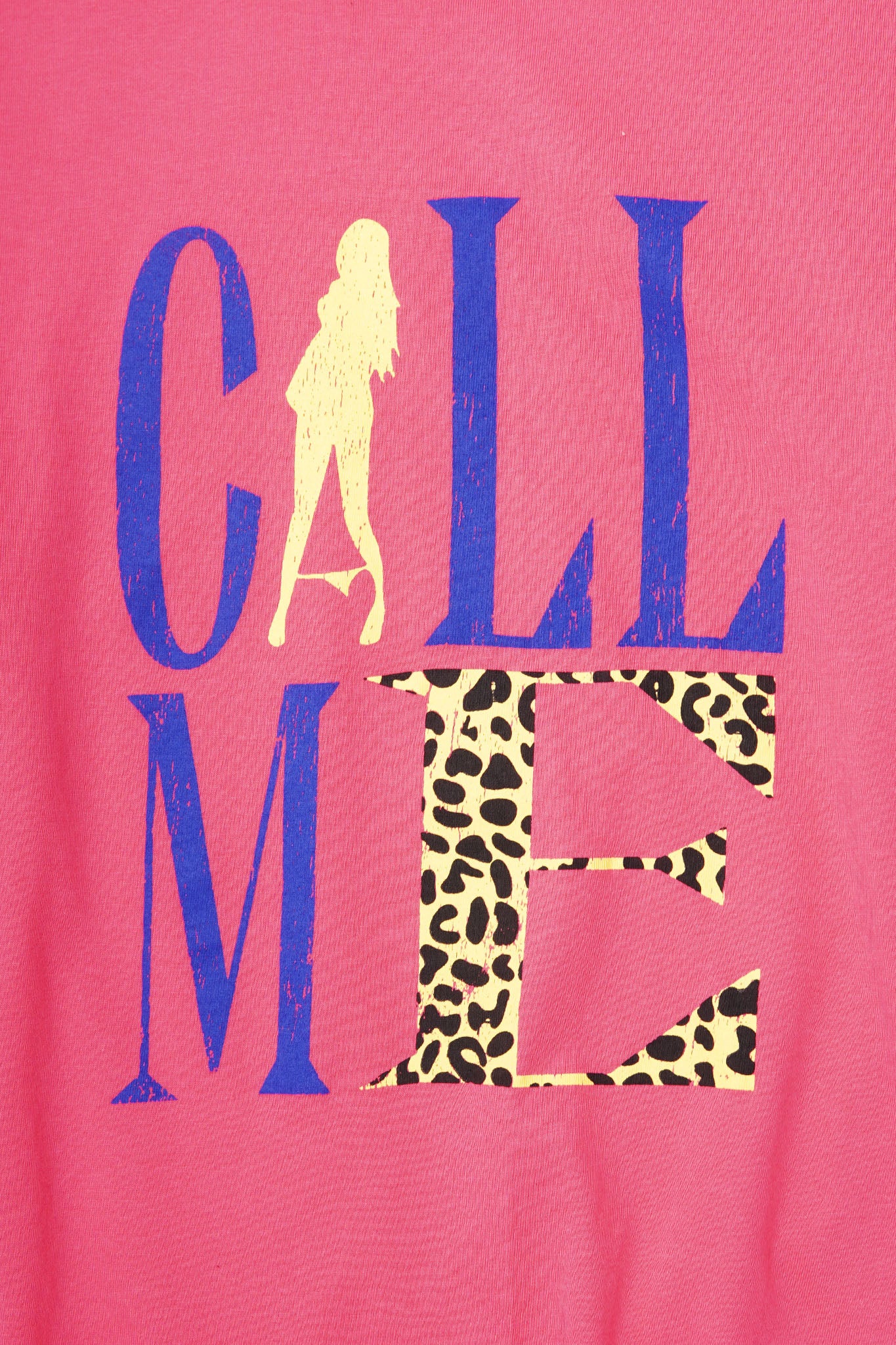 "CALL ME" TEE IN STATIC PINK