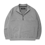 QUARTER ZIP SWEATSHIRT IN HEATHER GREY