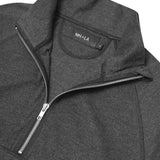 QUARTER ZIP L/S TEE V2 IN MIDNIGHT HEATHER