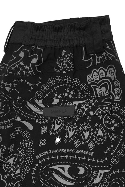 "PEACE PAISLEY" PHAT PANTS IN RAVEN