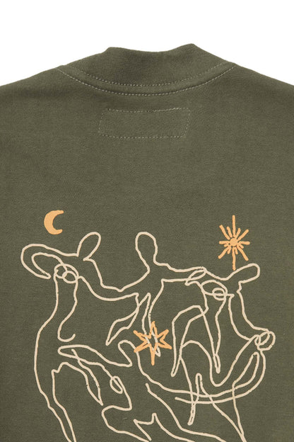 "ETERNAL RYTHM"  ULTRA HEAVY TEE IN OLIVE