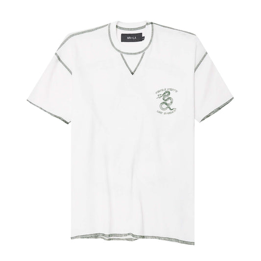 "YEAR OF THE SNAKE V2" WAFFLE TEE IN WHITE
