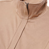 QUARTER ZIP L/S TEE IN BISQUE