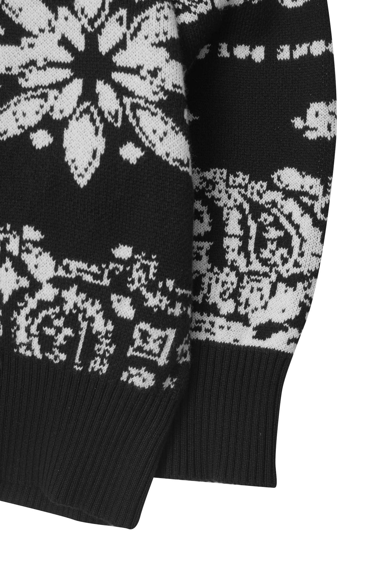"PEACE PAISLEY" KNITTED SWEATSHIRT IN ANTHRACITE