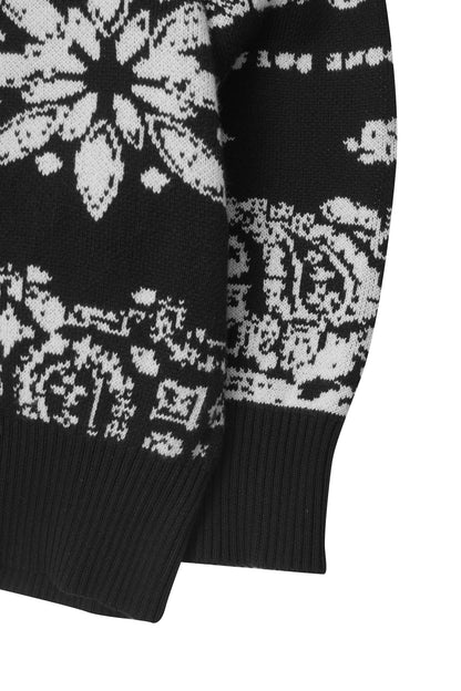"PEACE PAISLEY" KNITTED SWEATSHIRT IN ANTHRACITE