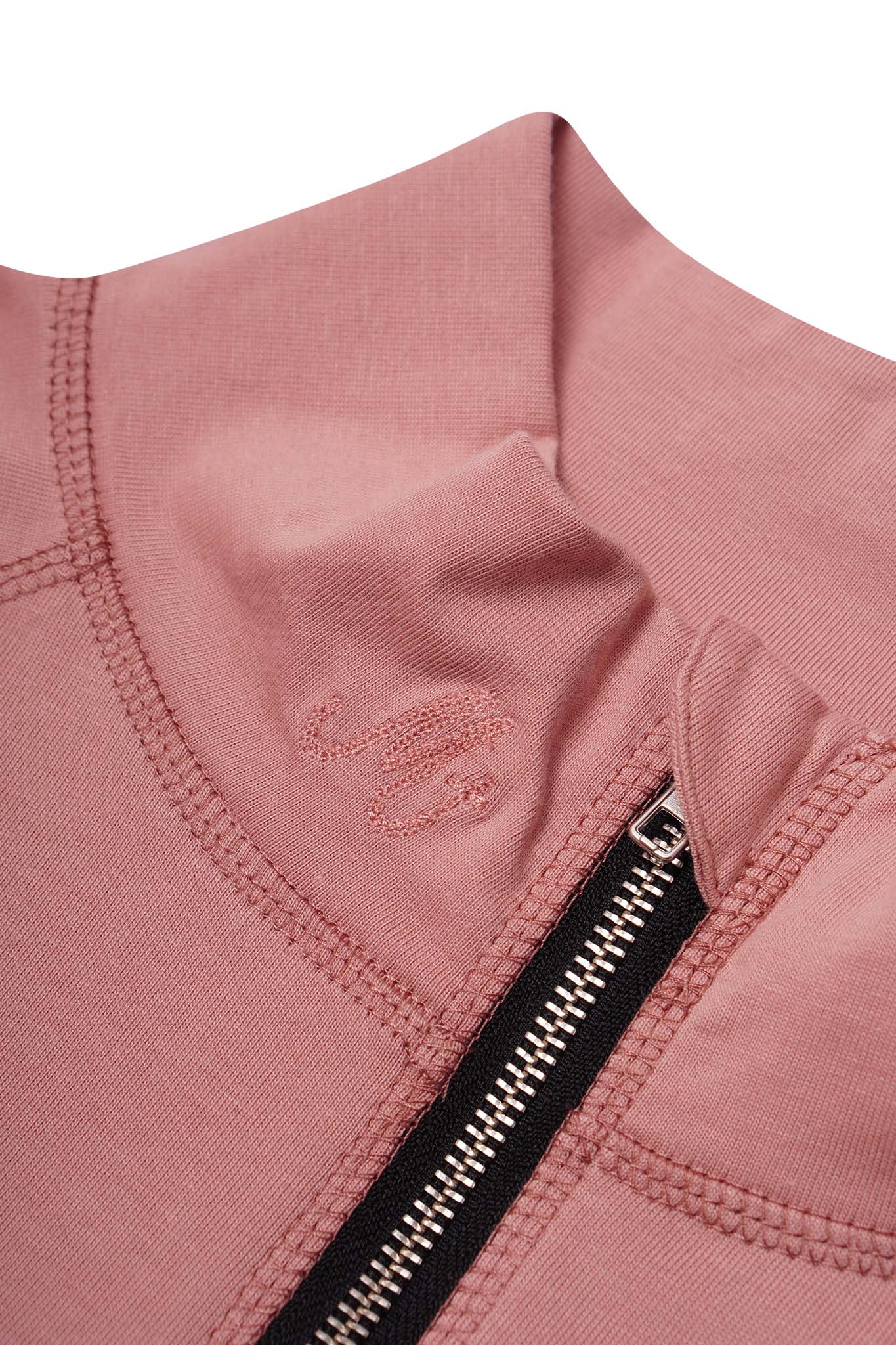 M+ QUARTER ZIP L/S TEE V2 IN ROSE QUARTZ