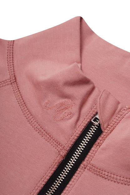 M+ QUARTER ZIP L/S TEE V2 IN ROSE QUARTZ