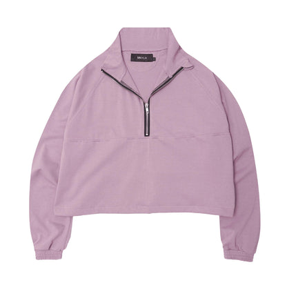 M+ QUARTER ZIP L/S TEE V2 IN LAVENDER