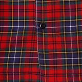 MANDARIN L/S SHIRT IN CRIMSON NAVY PLAID
