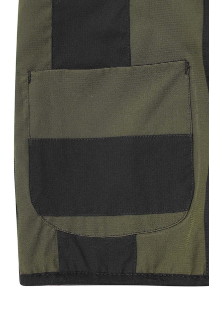 NEEDLEWORK VEST IN OLIVE/ANTHRACITE