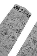 "PEACE PAISLEY" BANDANA SOCK IN STONE GREY