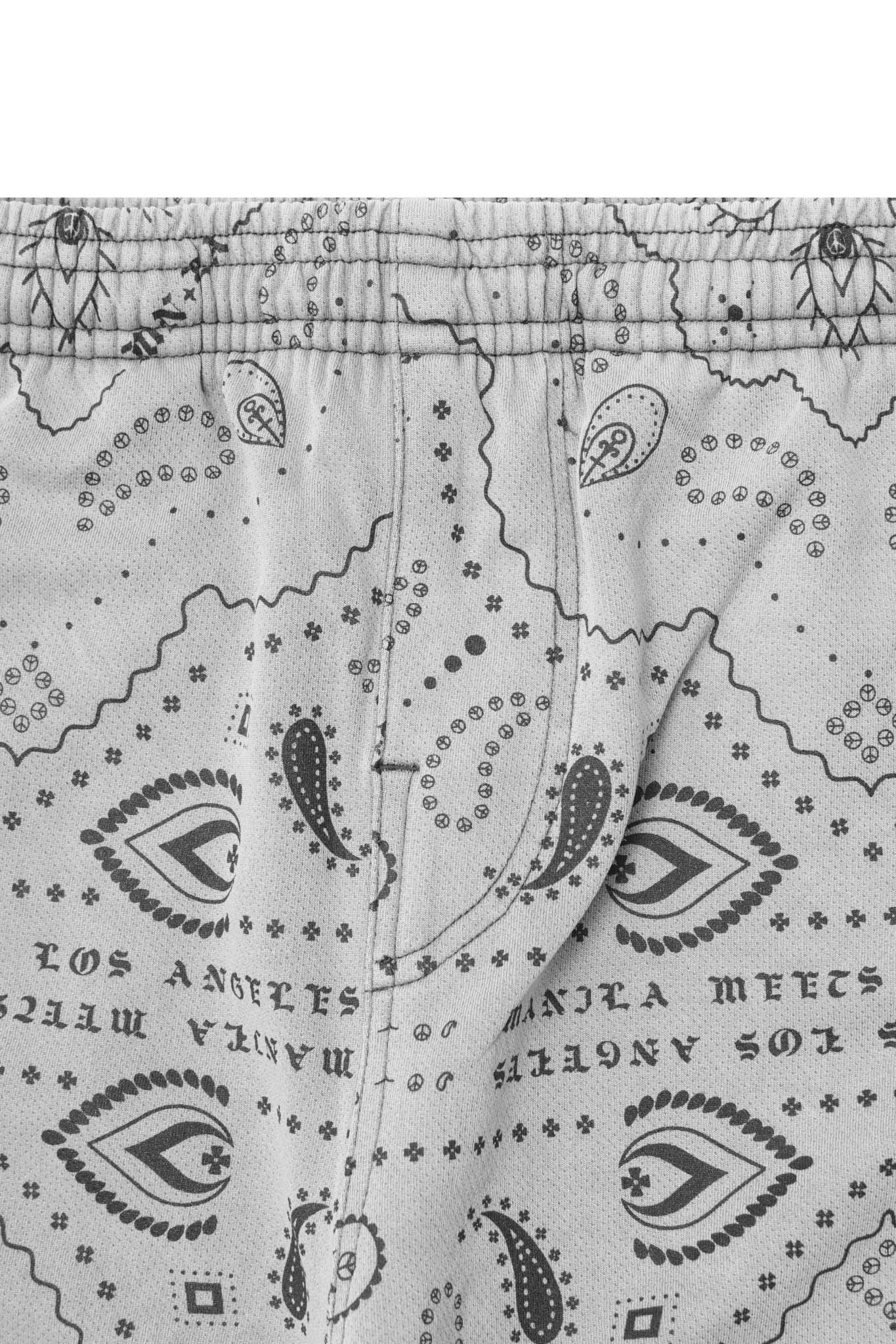 PEACE PAISLEY COURT SHORTS IN STEEL