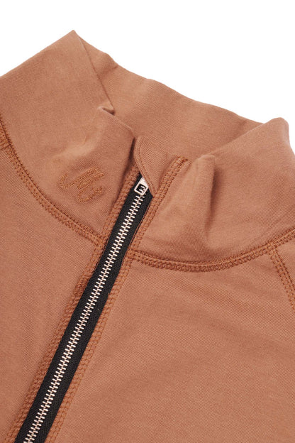 M+ QUARTER ZIP L/S TEE V2 IN APRICOT