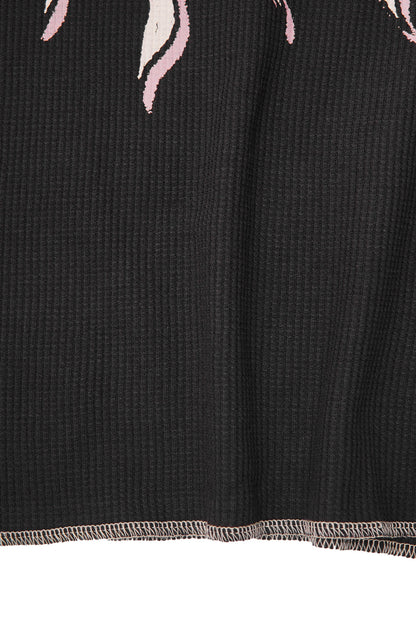 "THE ENLIGHTENED ONE" WAFFLE TEE IN ANTHRACITE