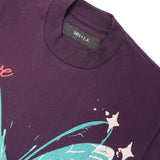 "LEAVE ME ALONE" TEE IN SHADOW PURPLE