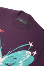 "LEAVE ME ALONE" TEE IN SHADOW PURPLE