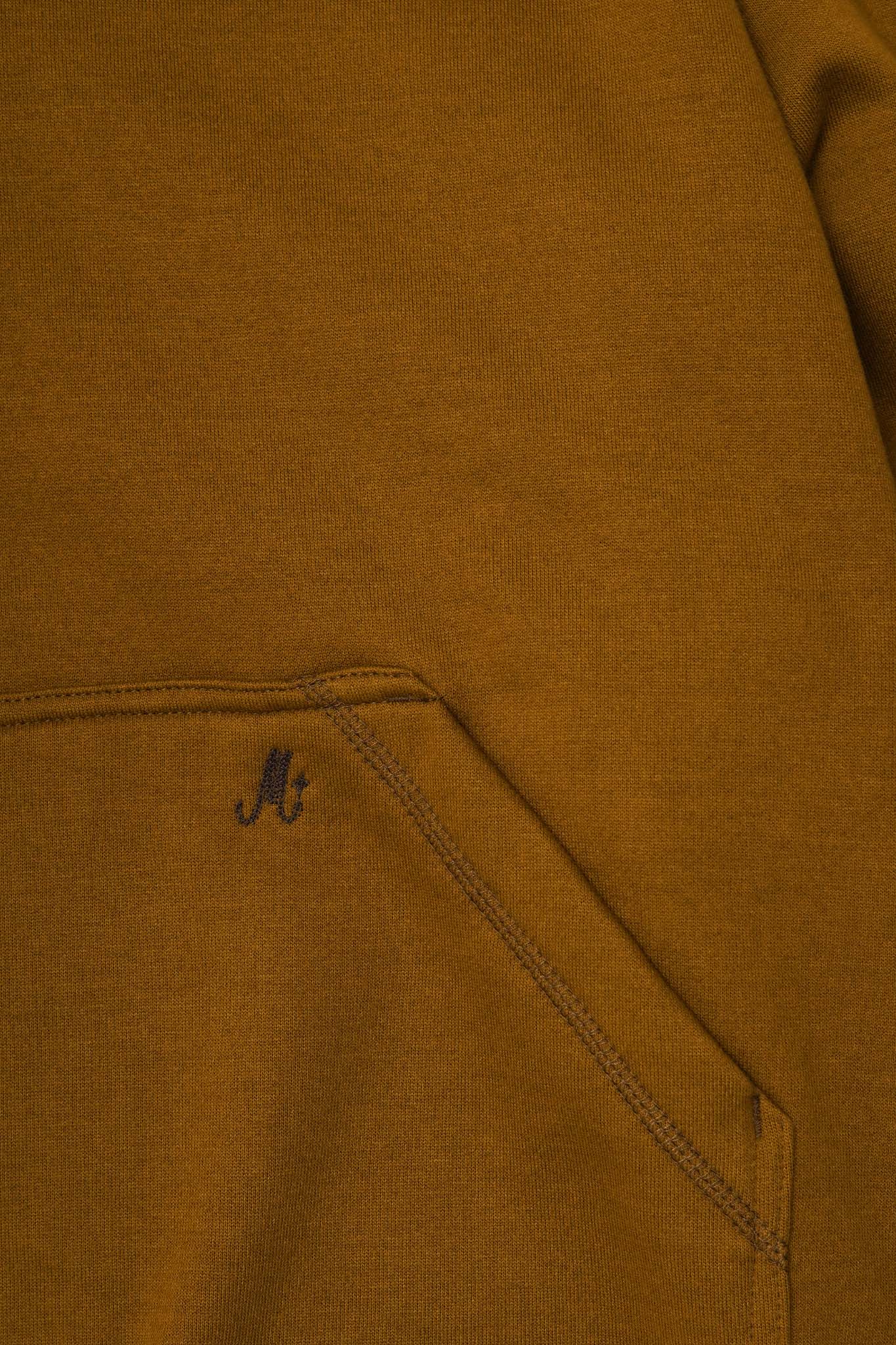 M+ CUTOFF HOODIE IN RUST
