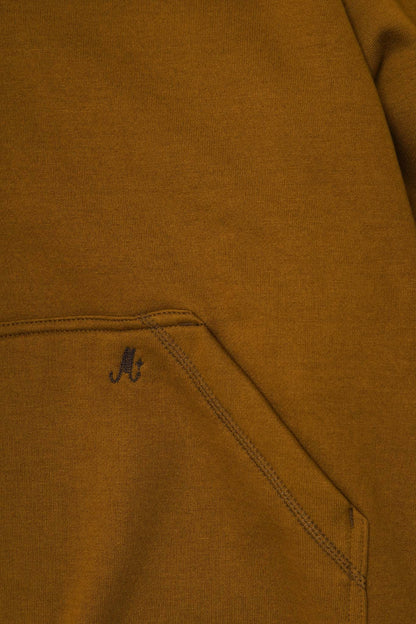 M+ CUTOFF HOODIE IN RUST