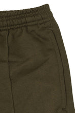 FRENCH TERRY PLEATED WIDE LOUNGE PANTS IN OLIVE