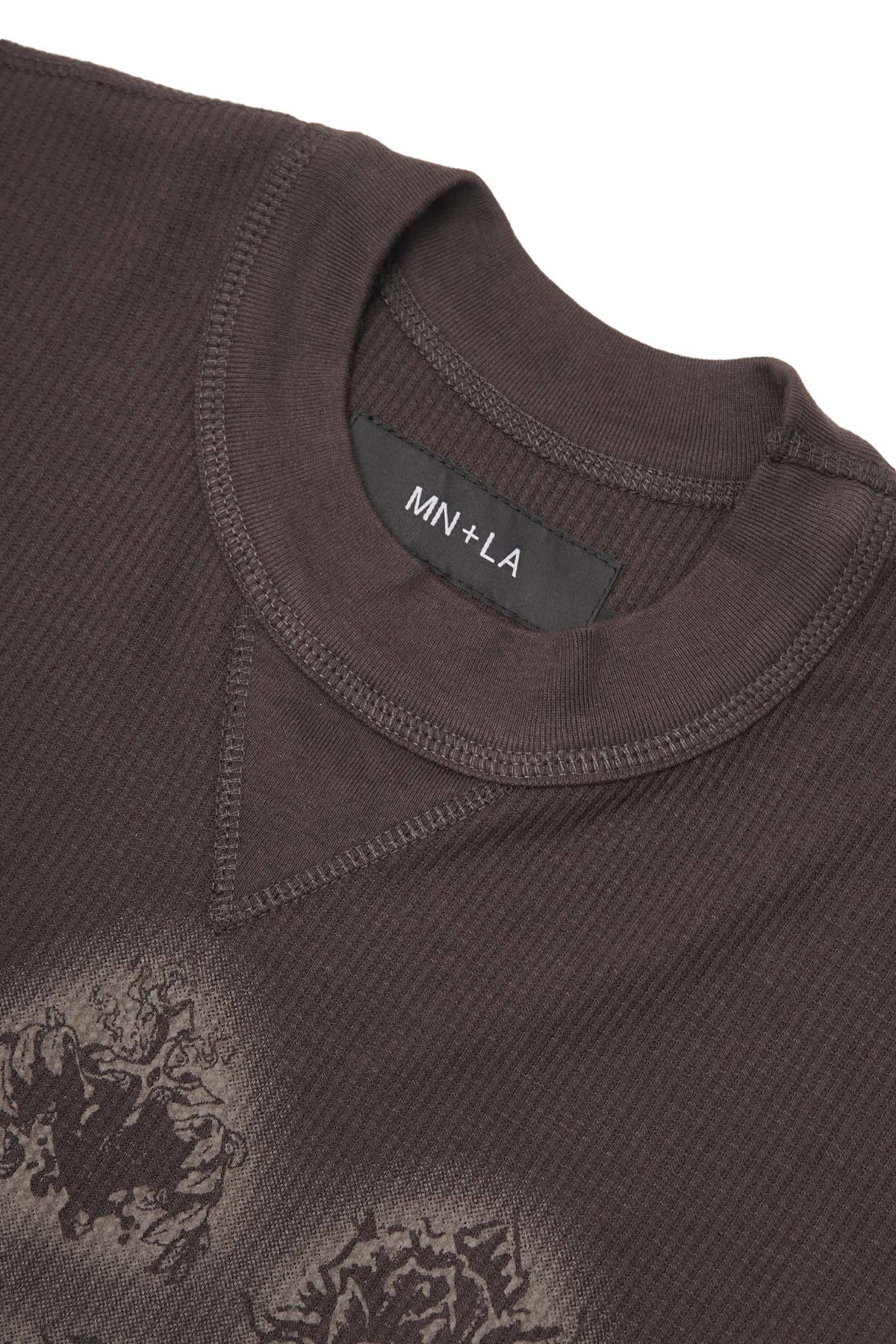 "CITY OF ANGELS" WAFFLE LONGSLEEVE TEE IN CHARCOAL GREY