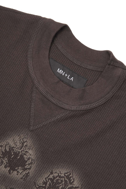 "CITY OF ANGELS" WAFFLE LONGSLEEVE TEE IN CHARCOAL GREY