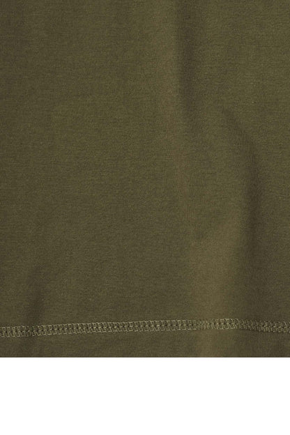 "CROP CIRCLES" MOCK NECK TEE IN OLIVE